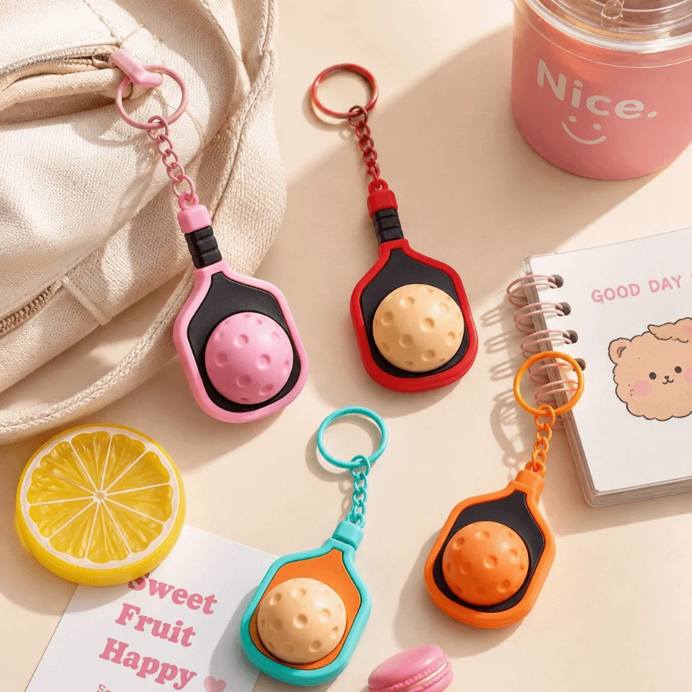 Cartoon Calming Keychain Keys Finger Button Pumpkin Ghost Anti-stress Toy Pendant Bag Charms 3D Printed Foods Clicker Key Chain