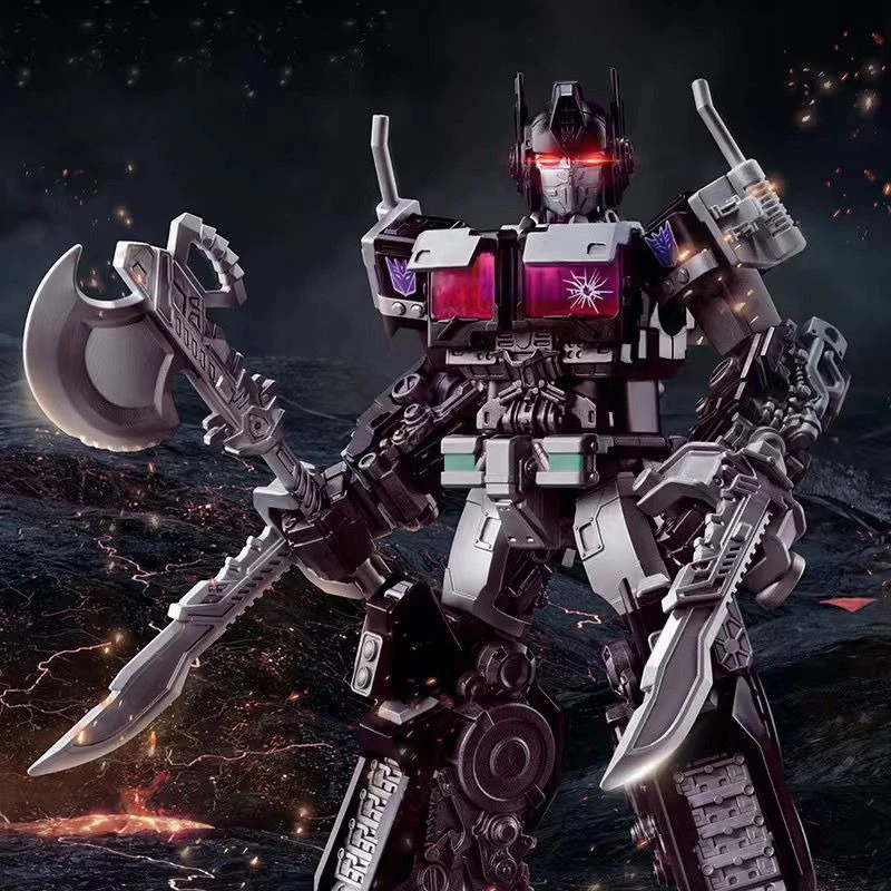 Transformation Robot Nemesis Prime Assembling Building Blocks Model 12cm ABS LED Light Action Figures Movie Collection Kids Toys