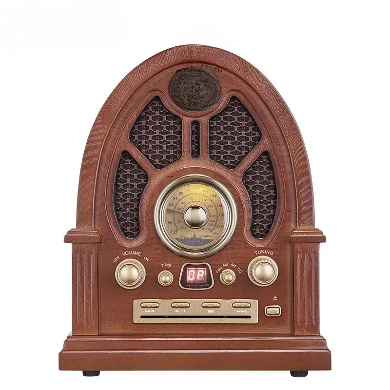 Antique Old Man Wood Bluetooth CD Player, Classical Style New Residence, Retro Radio