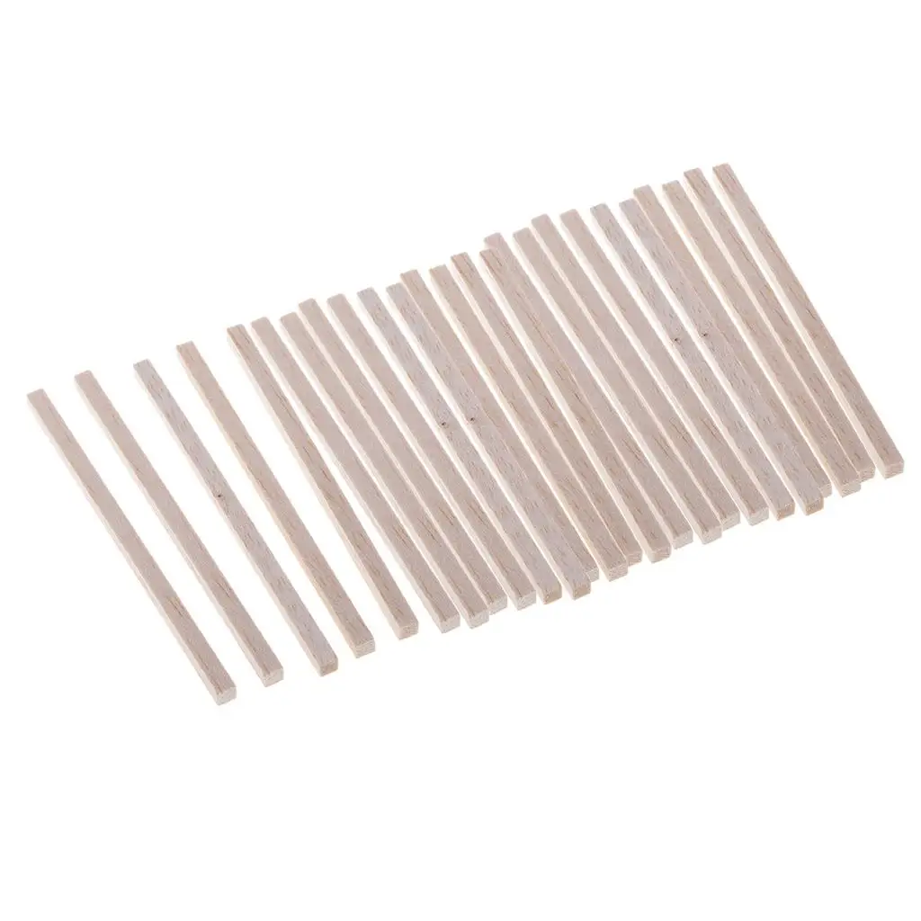 25pcs Natuurlijke Lege Rechthoek Onvoltooide Balsahout Houten Stokken Deuvel Staven voor Model Maken Kinderen Educatief Speelgoed 5x5mm