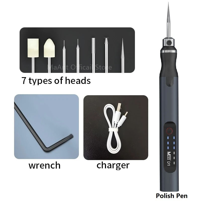 

Насадки для шлифовальной головки MaAnt D1D2 Mini с интеллектуальной зарядкой | Гравировка, полировка, режущий инструмент по металлу для ремонта процессора телефона eMMC