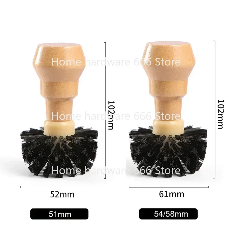 Portafilter Cleaning Brush Barista Espresso Coffee Tamper Cleaning Brush 51mm 54mm 58mm Tool with Wooden Handle Barista