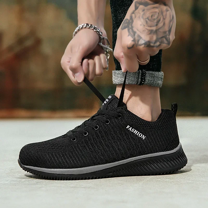 Zapatos deportivos de trabajo con punta de acero para hombre, botas de seguridad antiperforación, calzado Indestructible a la moda, novedad de 2023