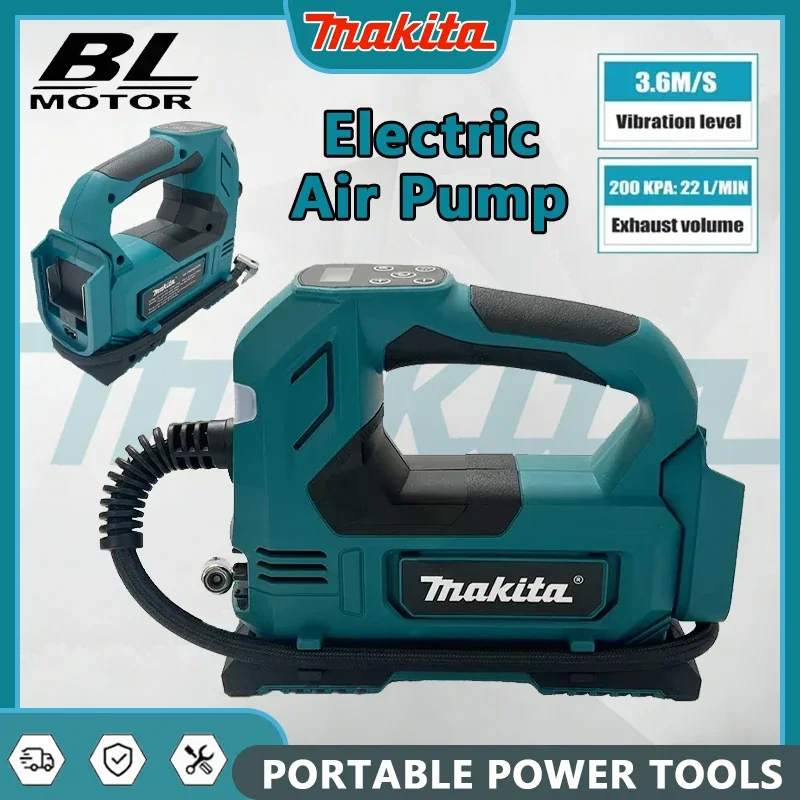

Портативный воздушный насос Makita 18В, литий-ионный, беспроводной, без аккумулятора, для накачки автомобильных шин, электрический насос для мотоциклов