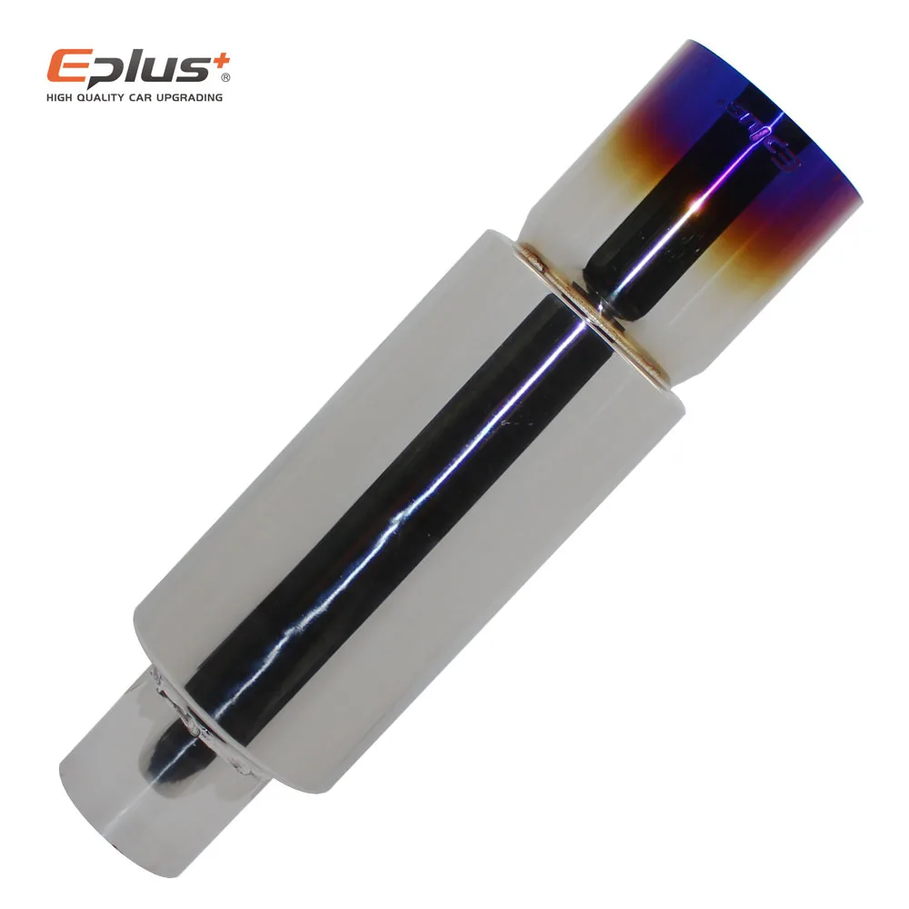 EPLUS Car exhaust pipe muffler Tail Pipe Universal High Quality Stainless Steel Interface 51 57 63MM Exhaust System End 76mm