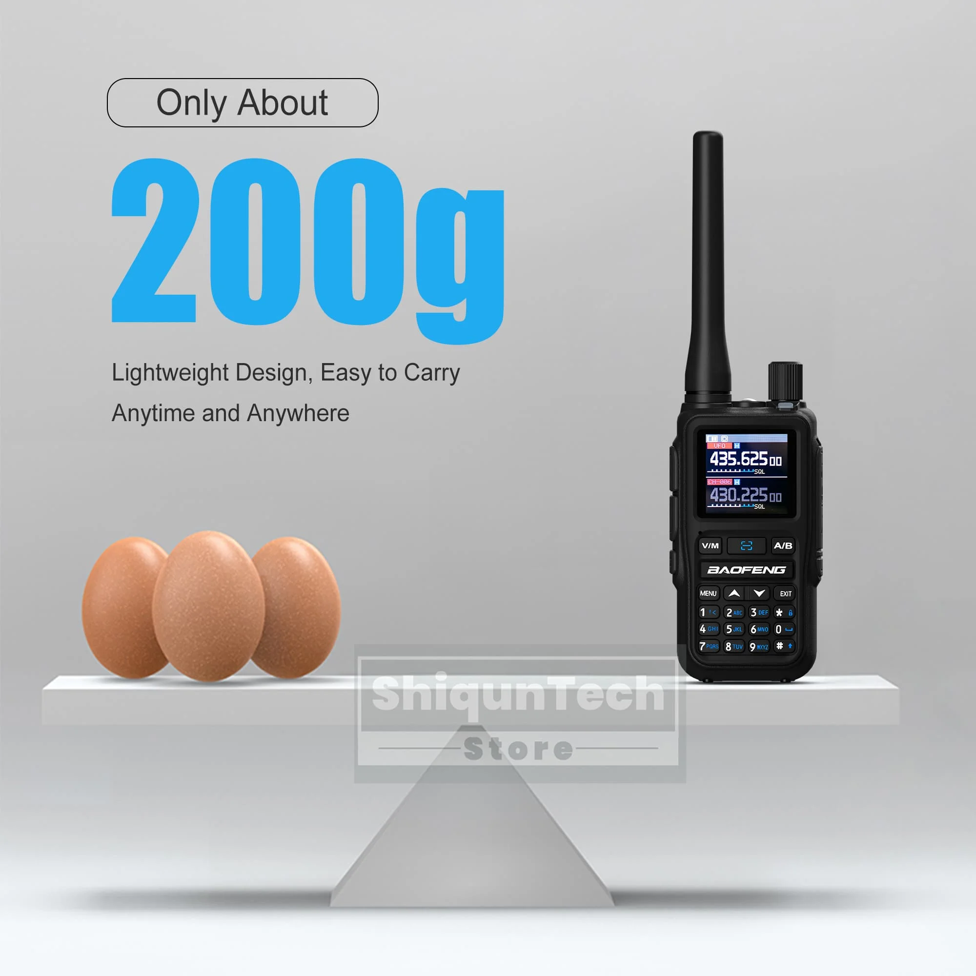 Baofeng 5R Mini Two Way Radio Bluetooth Programming Fast Copy Frequency Lightweight Dual Band Walkie Talkie 999CH LED Flashlight