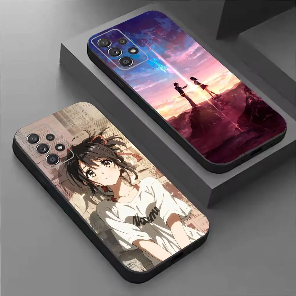 Lovely heartwarming Y-Your Name Phone Case For Samsung S26,25,24,21,22,21,20,10,9,8,7,6,Ultra,Plus,Fe, Lite Black Cover
