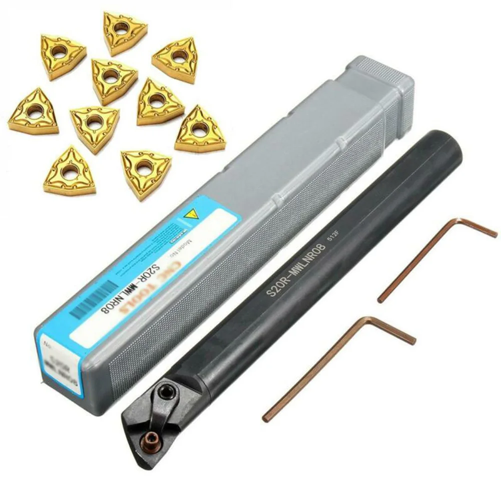 

S20RMWLNR08 Tool Holder + 10 WNMG080404 Carbide Inserts for Reliable Performance in Tough Processing Conditions