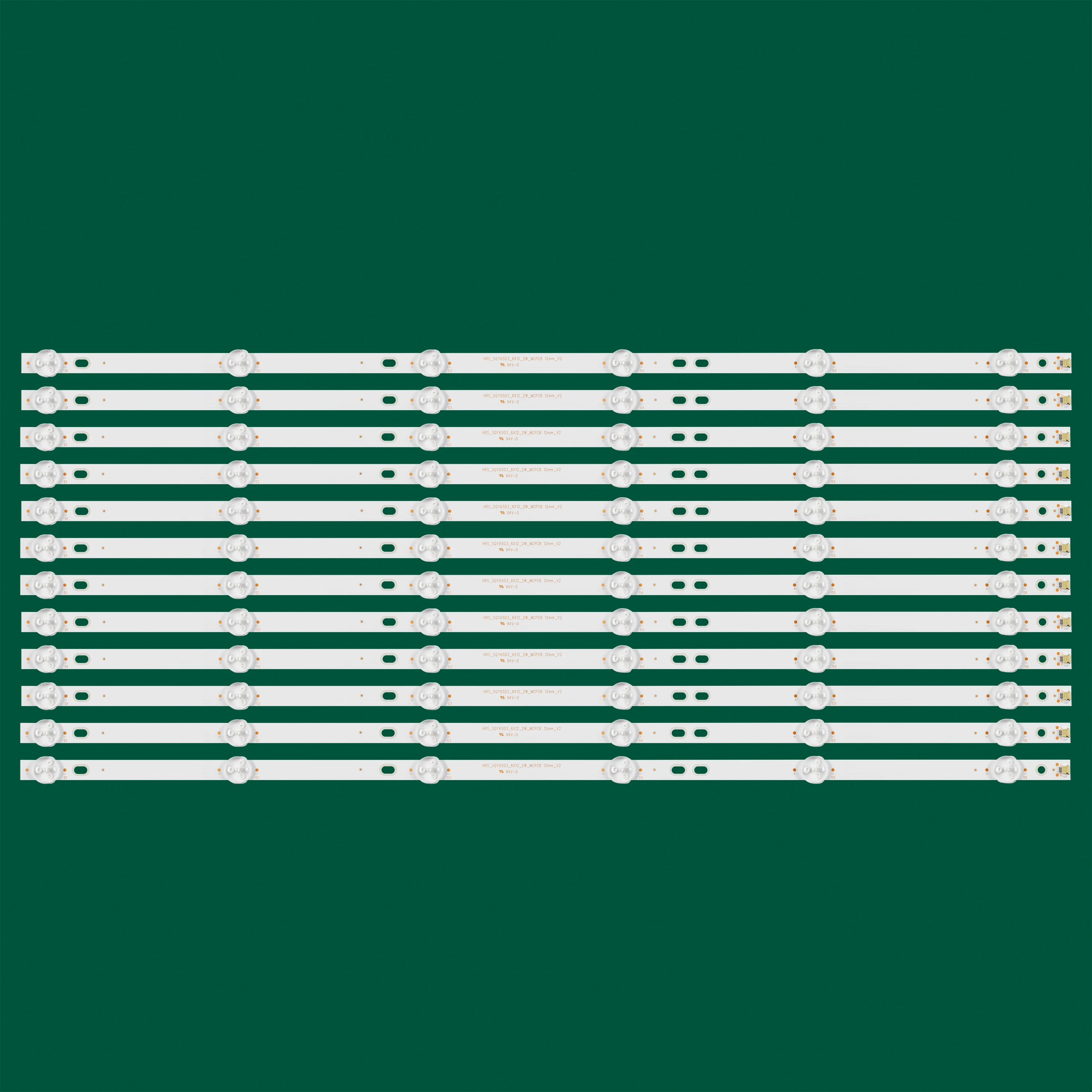 

12pcs LED Backlight strip For RAC RNSMU6540 RTU6549-C HV650QUB-F9A HRS_SQY65D3_6X12_2W_MCPCB 12mm_V2 JL.D65061330-031DS-M_V02