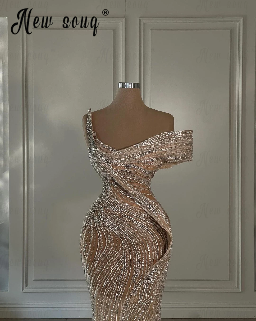 Vintage Champagne Off Shoulder Cocktail Dress Luxury 2024 Wedding Party Gowns Customized Handmade Crystals Prom Dresses Pageant