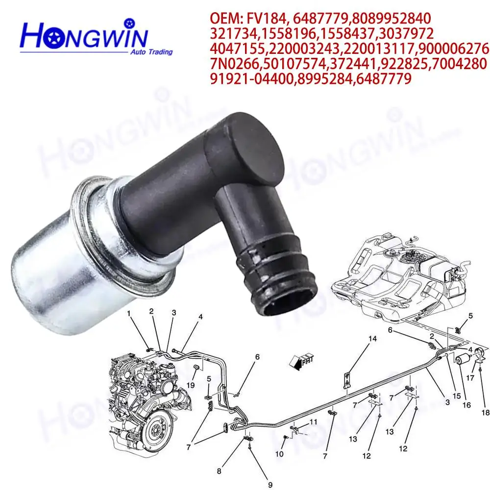 

321734 6487779 8089952840 PCV Valve For Chevrolet Blazer Buick Regal Brougham Cadillac DeVille GMC K1500 Pontiac Bonneville