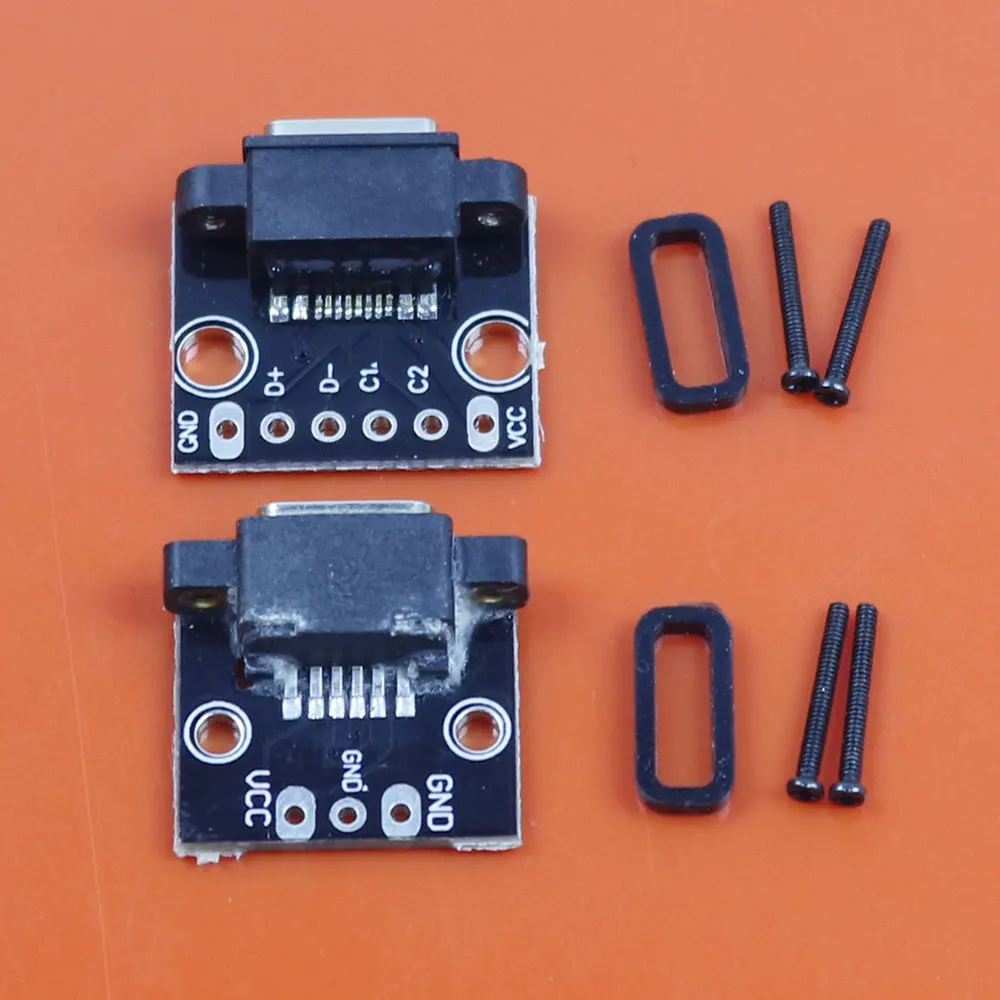 JCD 1PC Type-C Female USB 3.1 Test PCB Board With Screws Adapter Type C 12P 6P Connector Socket For Data Line Wire Cable Transfe