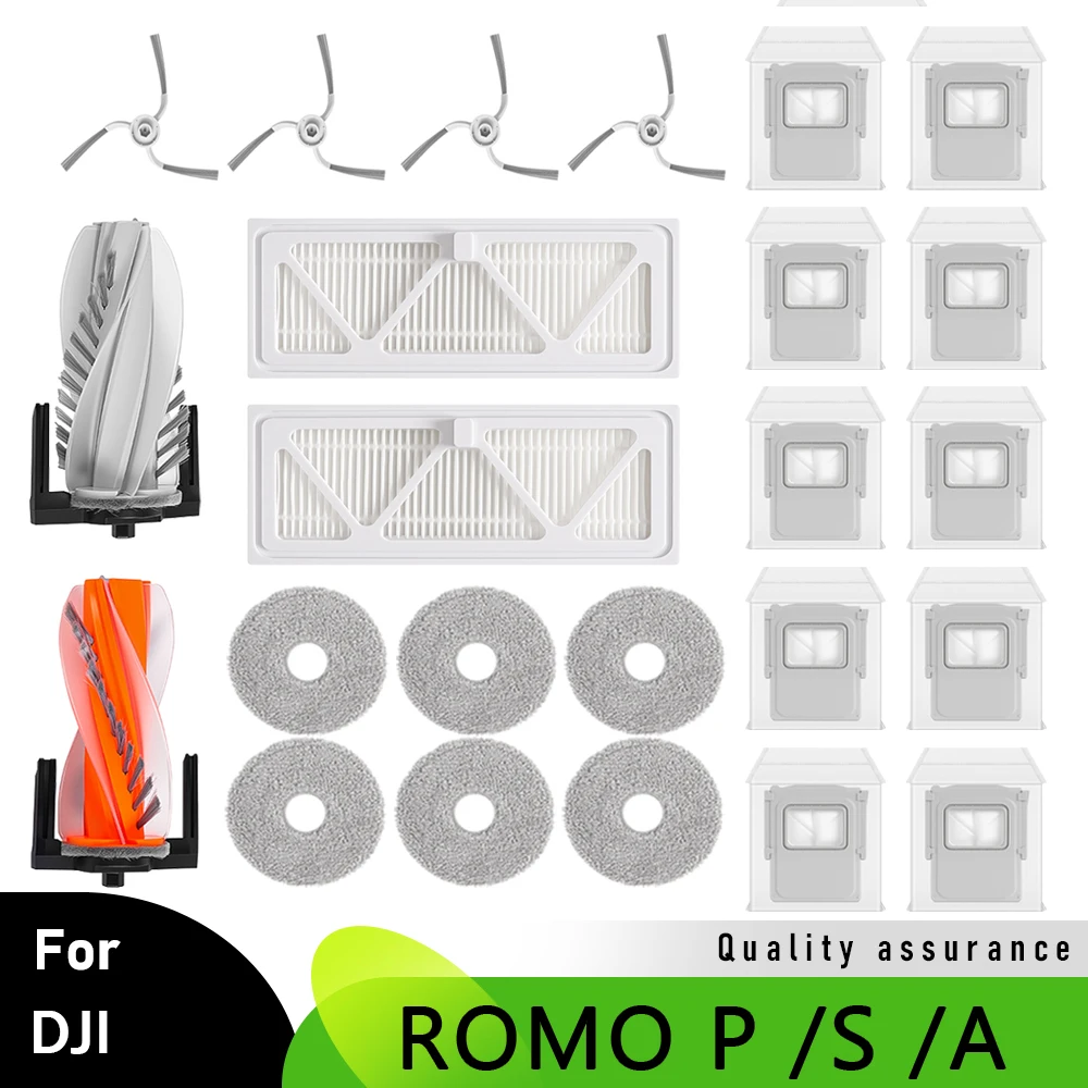 

Накладка для швабры, мешок для пыли, роликовая боковая щетка, HEPA-фильтр для DJI ROMO P S A, запасные части для бытовой техники, запасные части