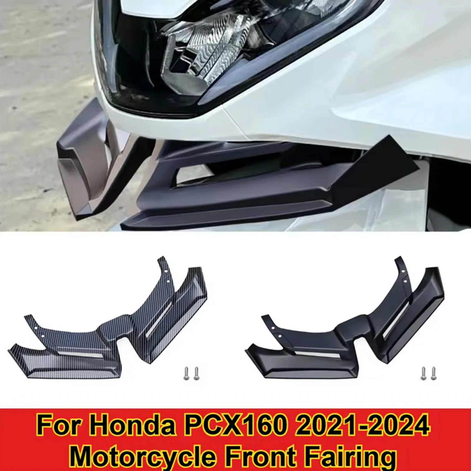 Передний обтекатель мотоцикла, аэродинамическая крышка крыла, удлинитель лобового стекла, нижний обтекатель подбородка для Honda PCX160 2021 2022 2023 2024