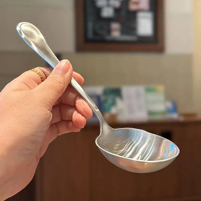 

Large Stainless Steel Round Head Buffet Serving Spoon Thicken Kitchen Dinner Dish Soup Rice Western Restaurant Bar Public Spoon