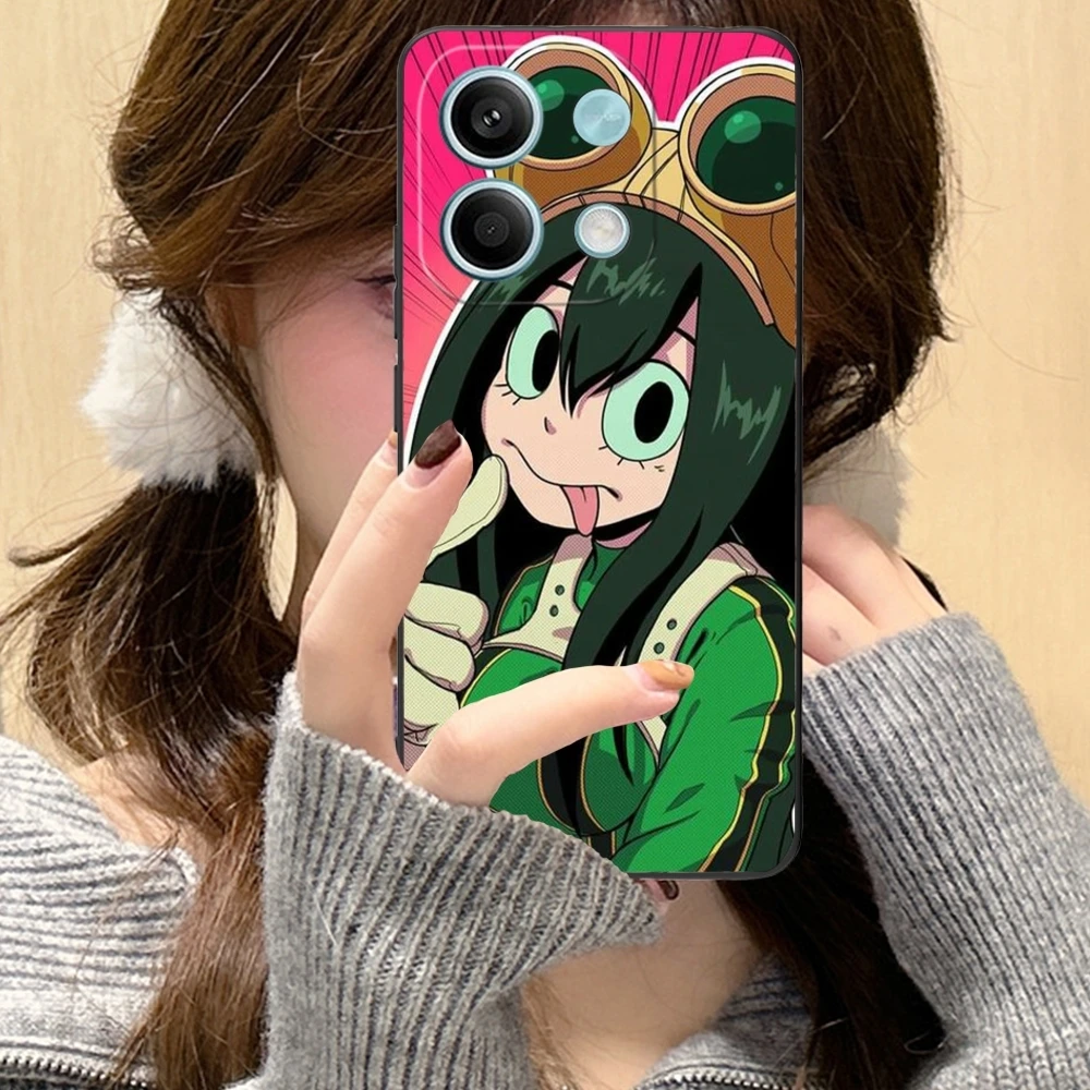 Held Tsuyu Asui Froppy Handy hülle für Xiaomi Redmi Note 13 12 11 10 9 8 7 6 s eine Pro Lite plus 5g schwarze Handy hülle