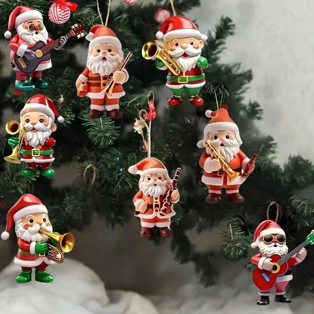 

Durable Christmas Ornament Weather Resistant Christmas Decor Musical Santa Claus Christmas Ornament for Tree Decoration Home