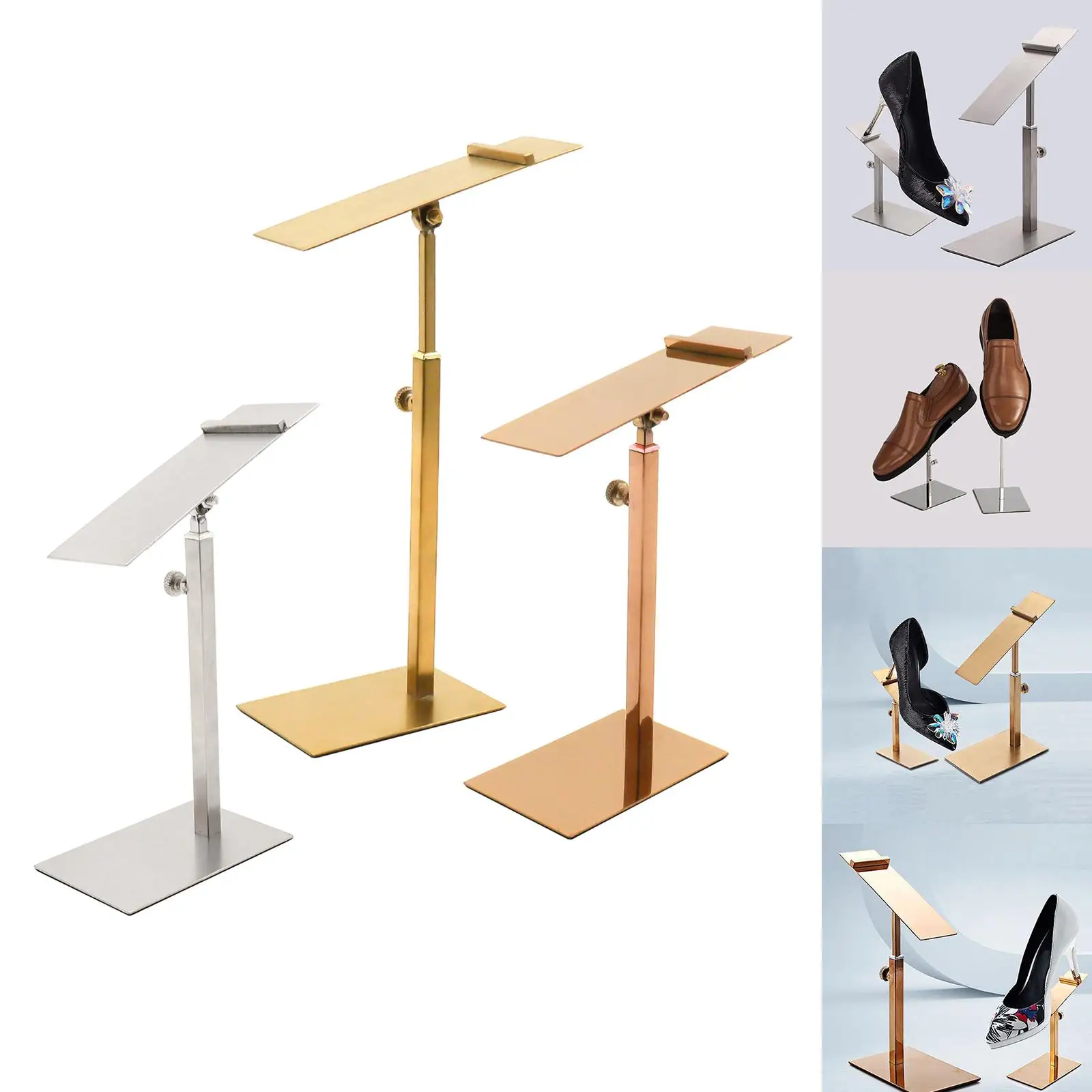 Shoes Display Stand Rust Resistant Stable Anti Slip Shoes Display Prop Men Leather Shoe Shelf for Commercial Countertop Shop