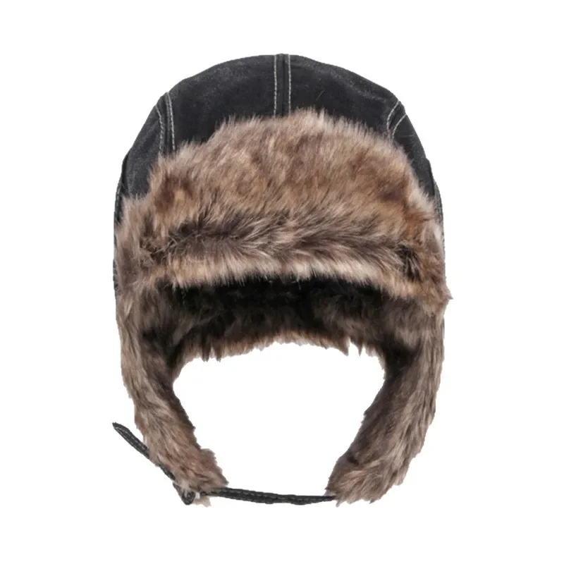 

2025 Unisex Winter Windproof Trapper Hat with Ear Flaps Faux Leather for Outdoor Riding