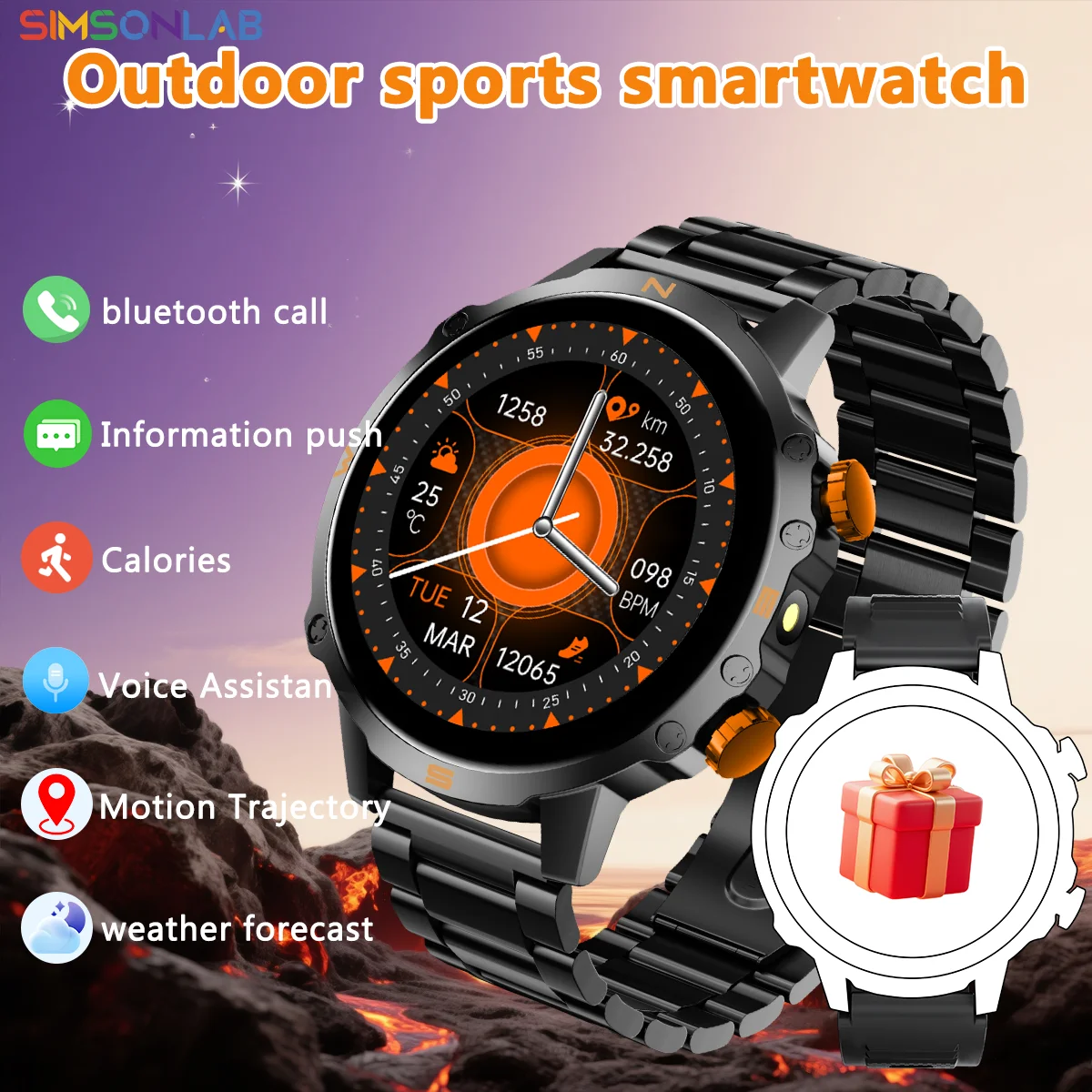 New Smart Watch 1.5''HD Screen Al Voice Assistant BT Call Message Push 100+Sport Fashion Smartwatch For Men Women Birthday Gift