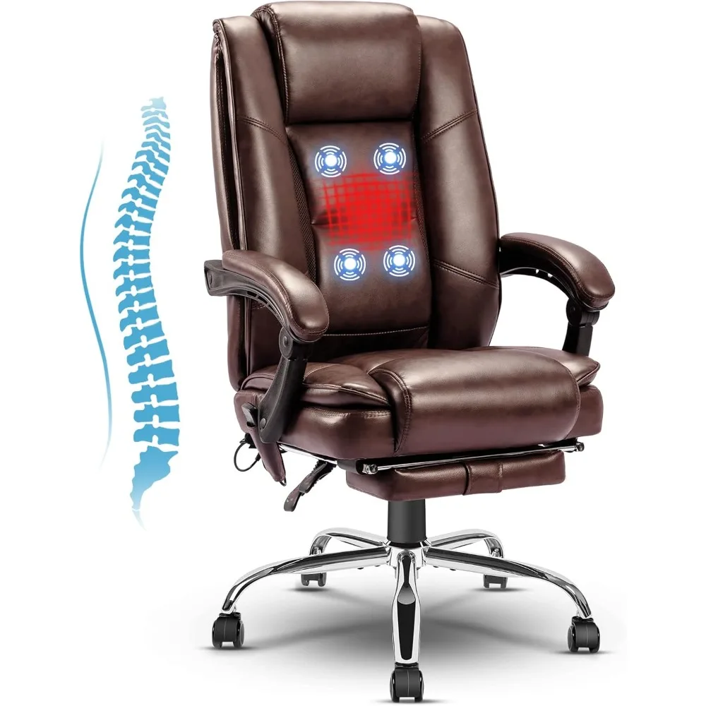 

Executive Office Chair, 4 Points Massage Desk Chair Heated Design Big and Tall Office Chair Ventilation Mesh Ergonomic Reclining