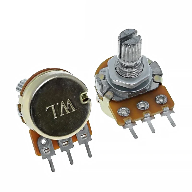 WH148 Linear Potentiometer 15mm Shaft Single-Joint Potentiometer With Nuts And Washers 3Pins 50K 10K 100K 500K 1M 1K 20K 2K 250K