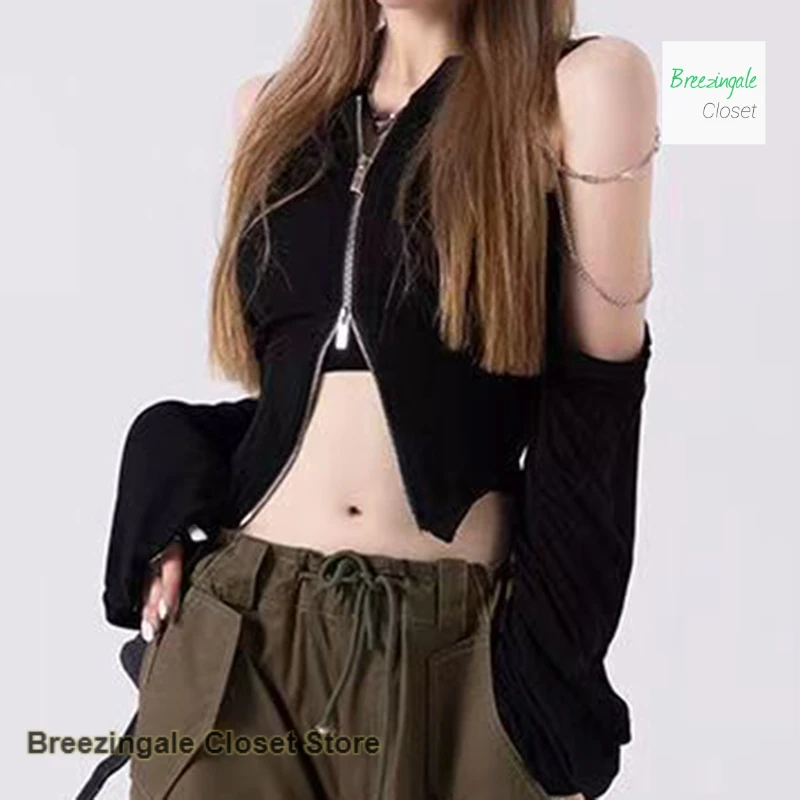 

Korean Spice Girls Off-the-Shoulder Temperament Design Sense Small Unique Top Women's Summer New Fashion Slim Short Jacket
