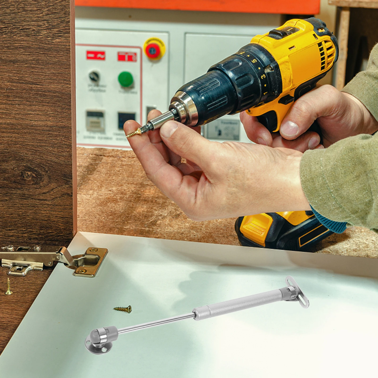 

2 pcs Hydraulic Support Rod Gas Shock Chest Lid Stay Wall Cabinet Silver Copper Furniture Hinges Soft Close Durable Reliable