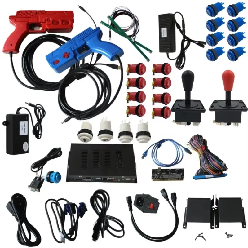 2 4 Players DIY Arcade Game Kits Pandora Box PCB Board Recoil Force Alpha Gun Light Gun Shooter Support Trackball view 3