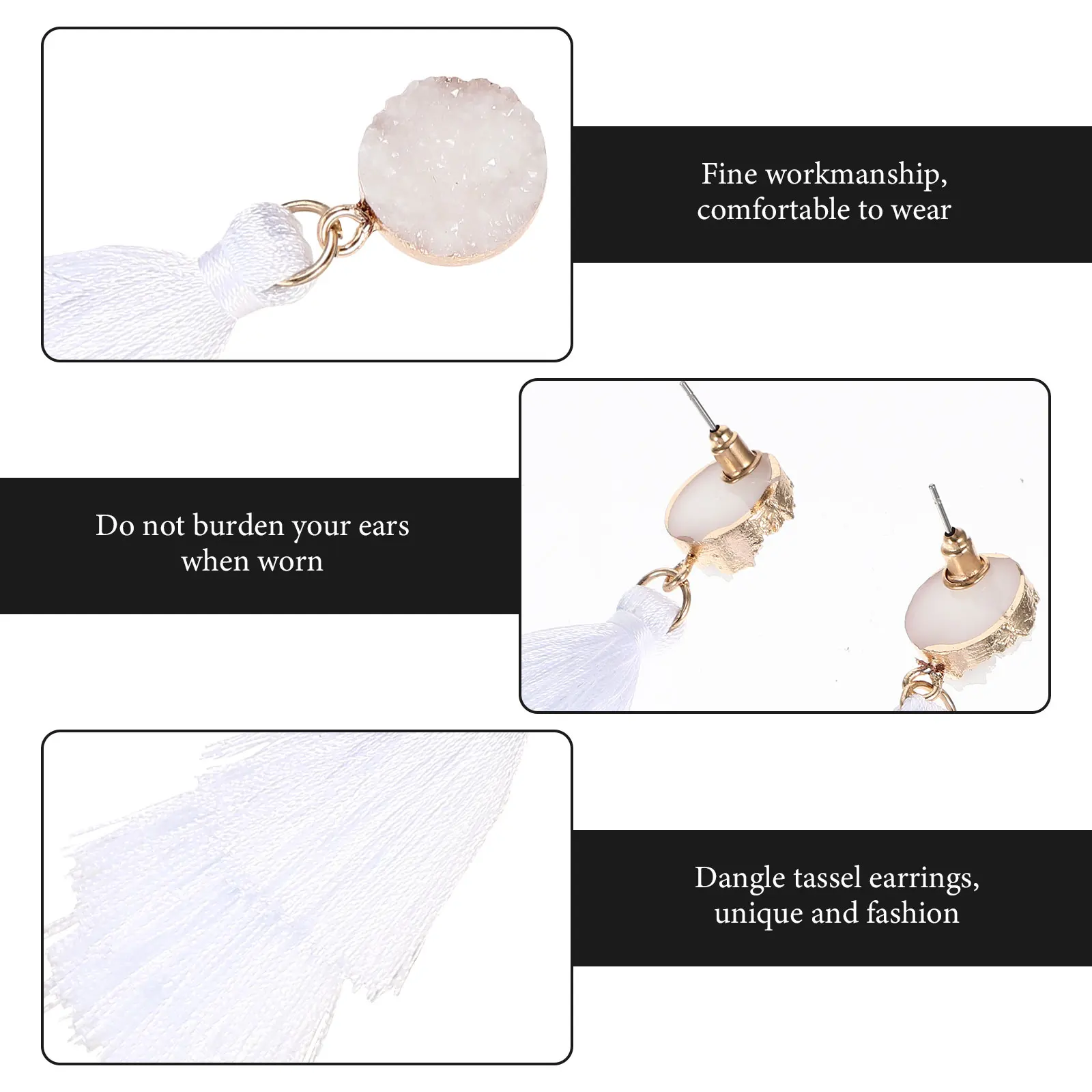 

1 Pair Bohemian Tassel Earrings 3-Layered Long Dangle Drop Fringe Jewelry For Women Fashion Statement Summer Beach Wear