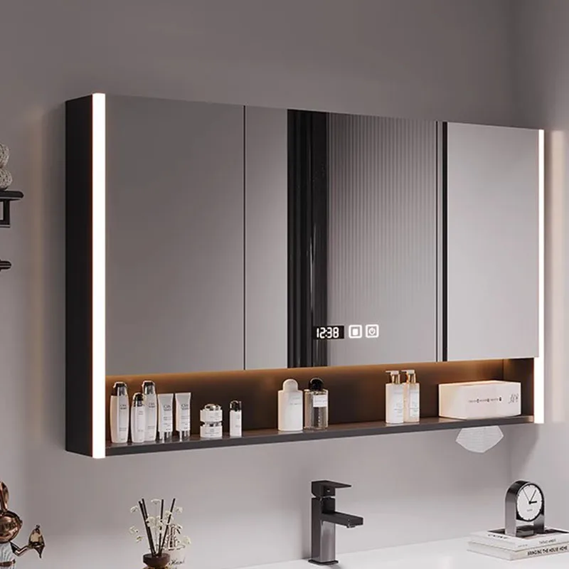 

Storage Hanging Bedroom Mirror Cabinets Glass Vanity Makeup Silver Jewelry Mirror Cabinets Rectangle Espelho Armario Furniture