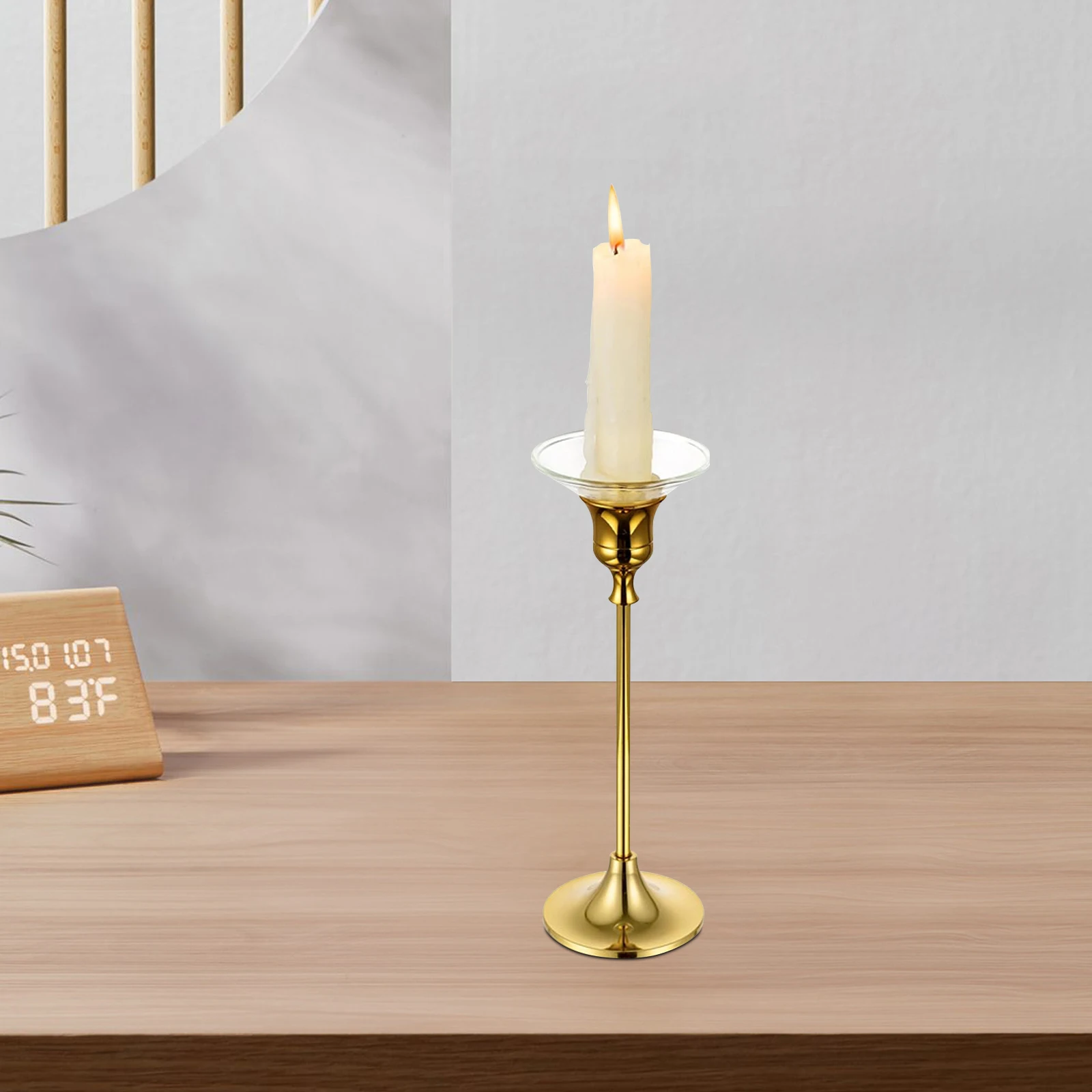 

12Pcs Drip Protector Fluted Clear Glass Wax Holder Decorative Wax Catcher for Dining Room Hotel Restaurant