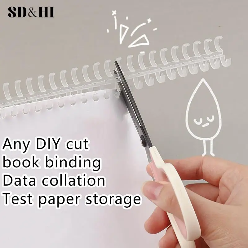 30 Holes Loose-leaf Plastic Binding Ring Spring Spiral Rings Binder Strip For A4 Paper Notebook Stationery Office Supplies