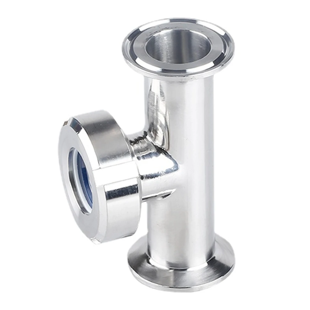 

76 89 102 108mm Pipe OD 3" 3.5" 4" Tri Clamp Tee 3 Ways SUS 304 Stainless Steel Sanitary Union Sight Glass Homebrew