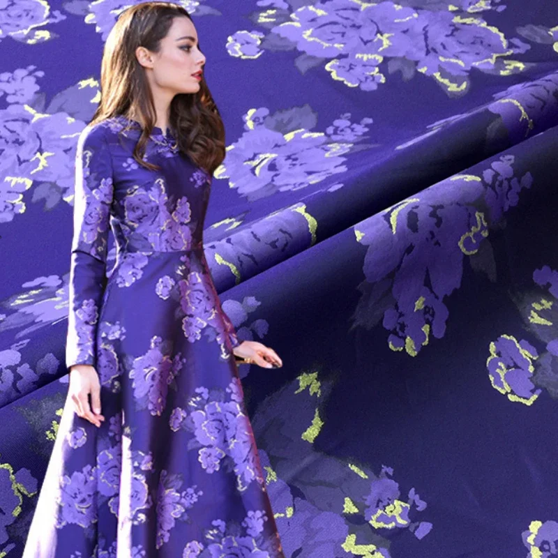 

Жаккардовая ткань, окрашенная в пряже ткань «Золотой пион», осеннее и зимнее платье, модный дизайн, материал, шитье своими руками, оптовая продажа ткани