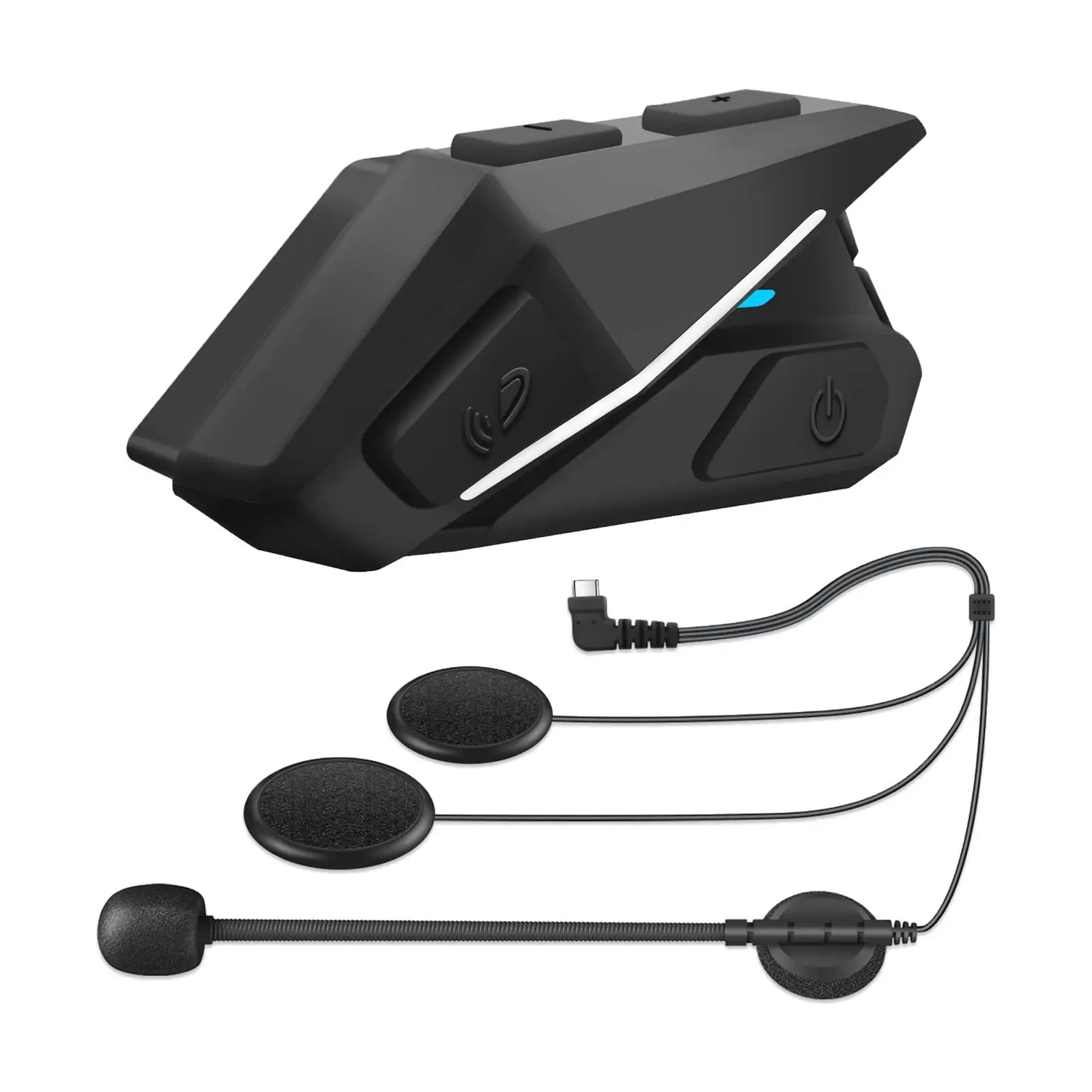 Auriculares para casco de motocicleta, intercomunicador IP67, sistema de comunicación resistente al agua estable