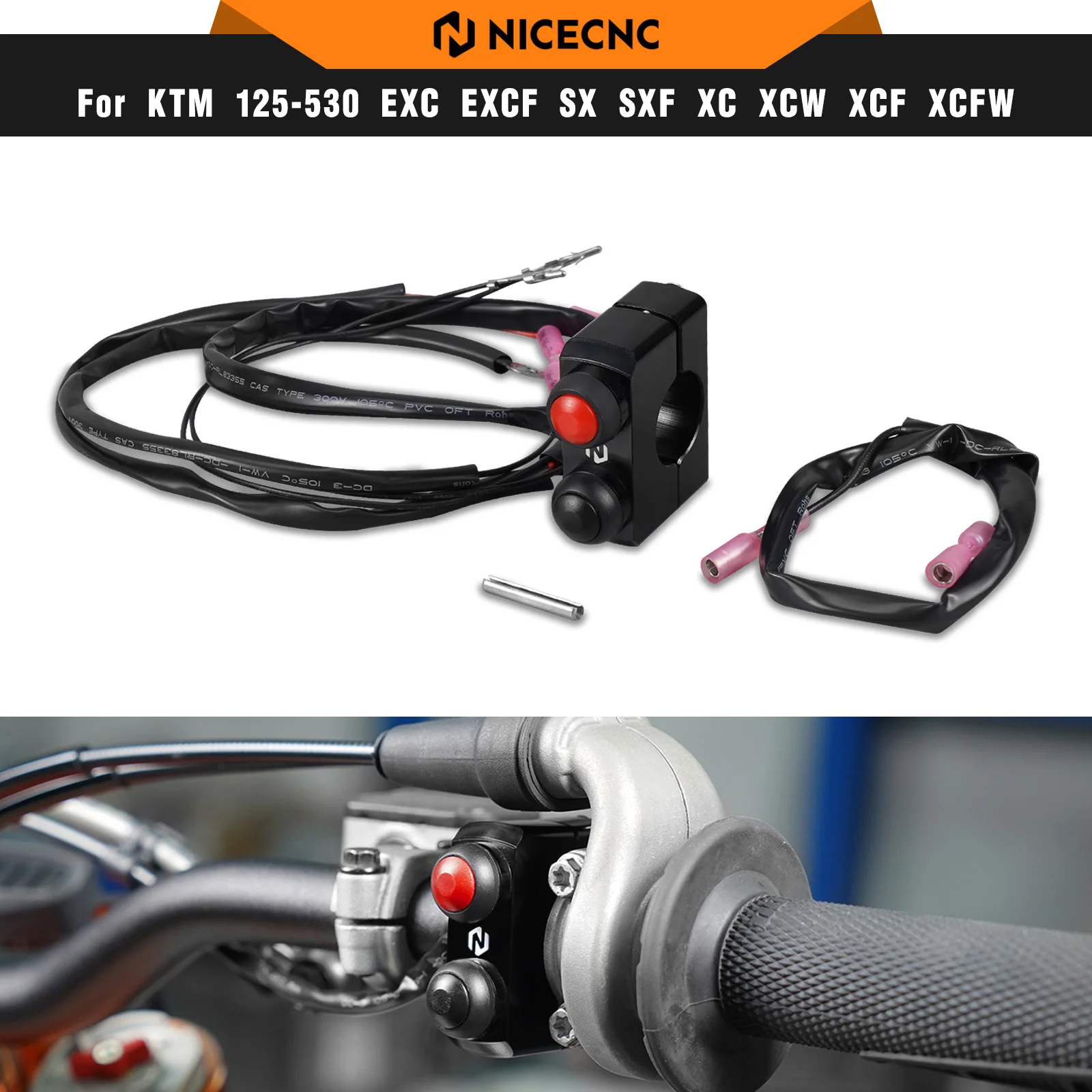 

NICECNC For KTM EXC 300 2008-2023 Start Kill Stop Switch Button For Husqvarna TE 300 FE 450 2014-2023 GasGas EC 300 2021-2023
