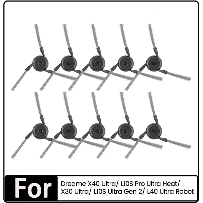 AFOURT-10PCS Side Brush For Dreame X40 Ultra/ L10S Pro Ultra Heat/ X30 Ultra/L10S Ultra Gen 2/L40 Ultra Vacuum Cleaner Parts