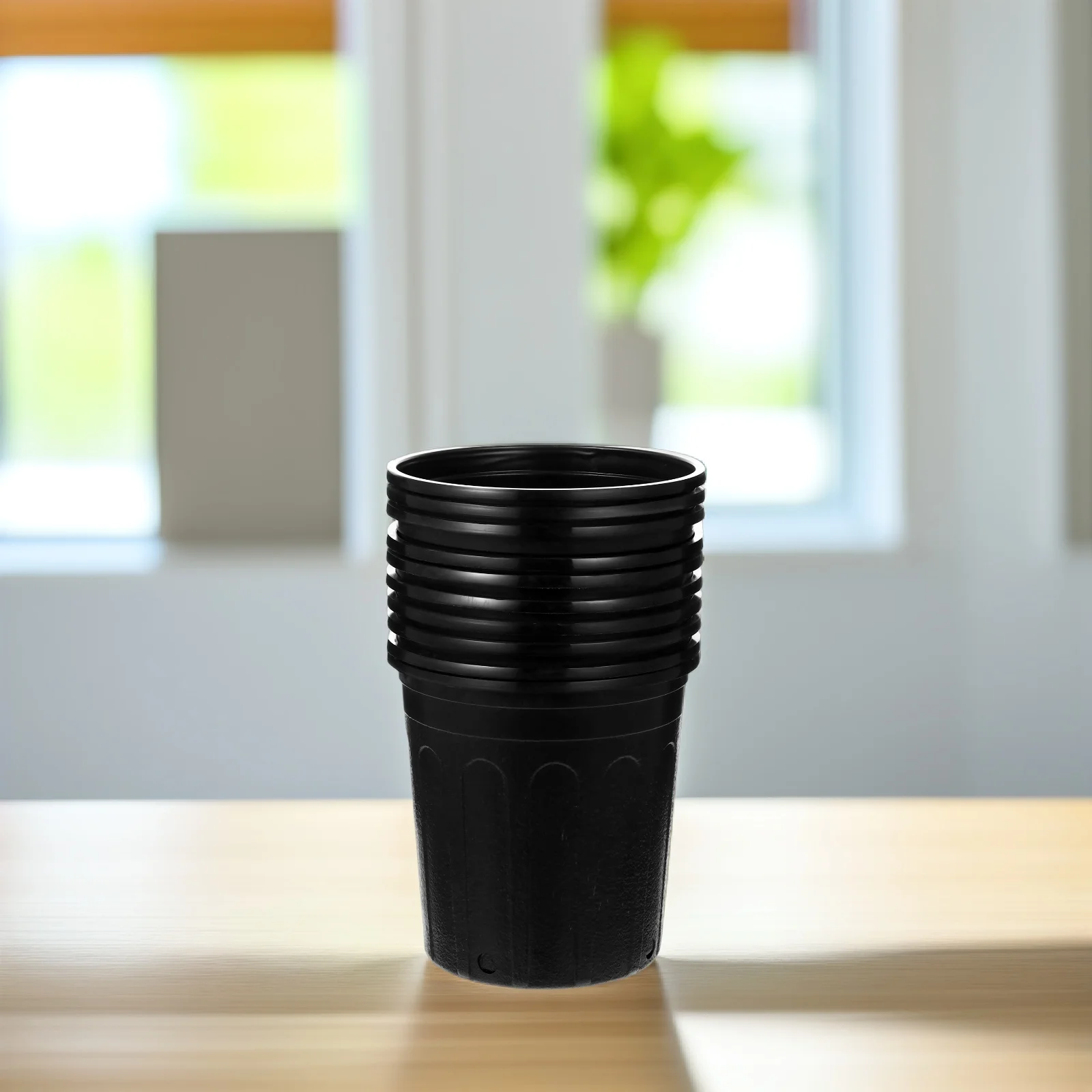 

Plastic Flower Pot with Drainage Holes Durable Lightweight Planter for Garden Balcony Plants Container