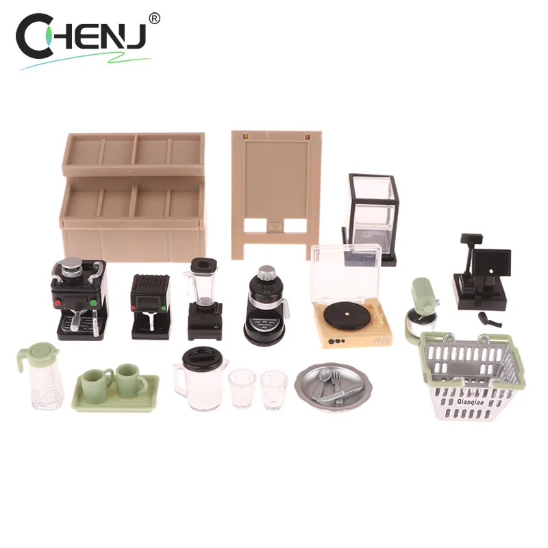 1pc Dollhouse Miniature Furniture Coffee Maker Coffee Cup Storage Shelf Simulation Dollhouse Decor DIY Toys Doll House