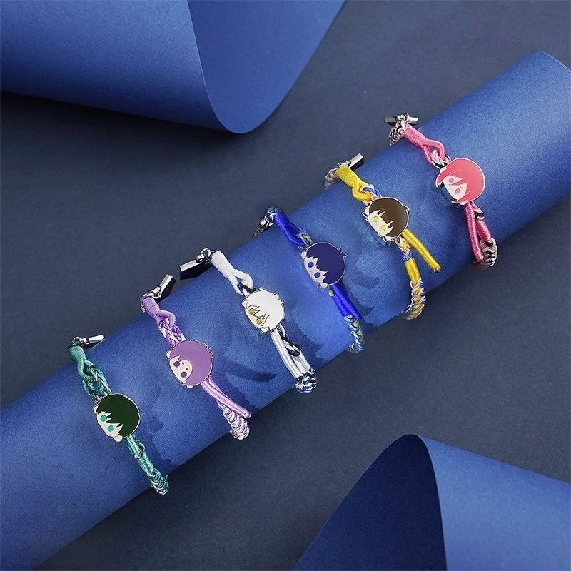 New Anime Blue and Locks Series Exquisite Wristband Cartoon Character Reo Mikage Meguru Bachira Creativity Weaving Wristband