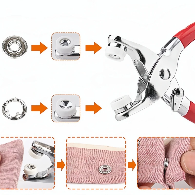 50er-Set/Lot 9,5/11mm Metall-Druckknöpfe Rhodium Druckknöpfe Verschlüsse für DIY-Bastelarbeiten, Kleidung, Taschen, Nähzubehör – Detail 5