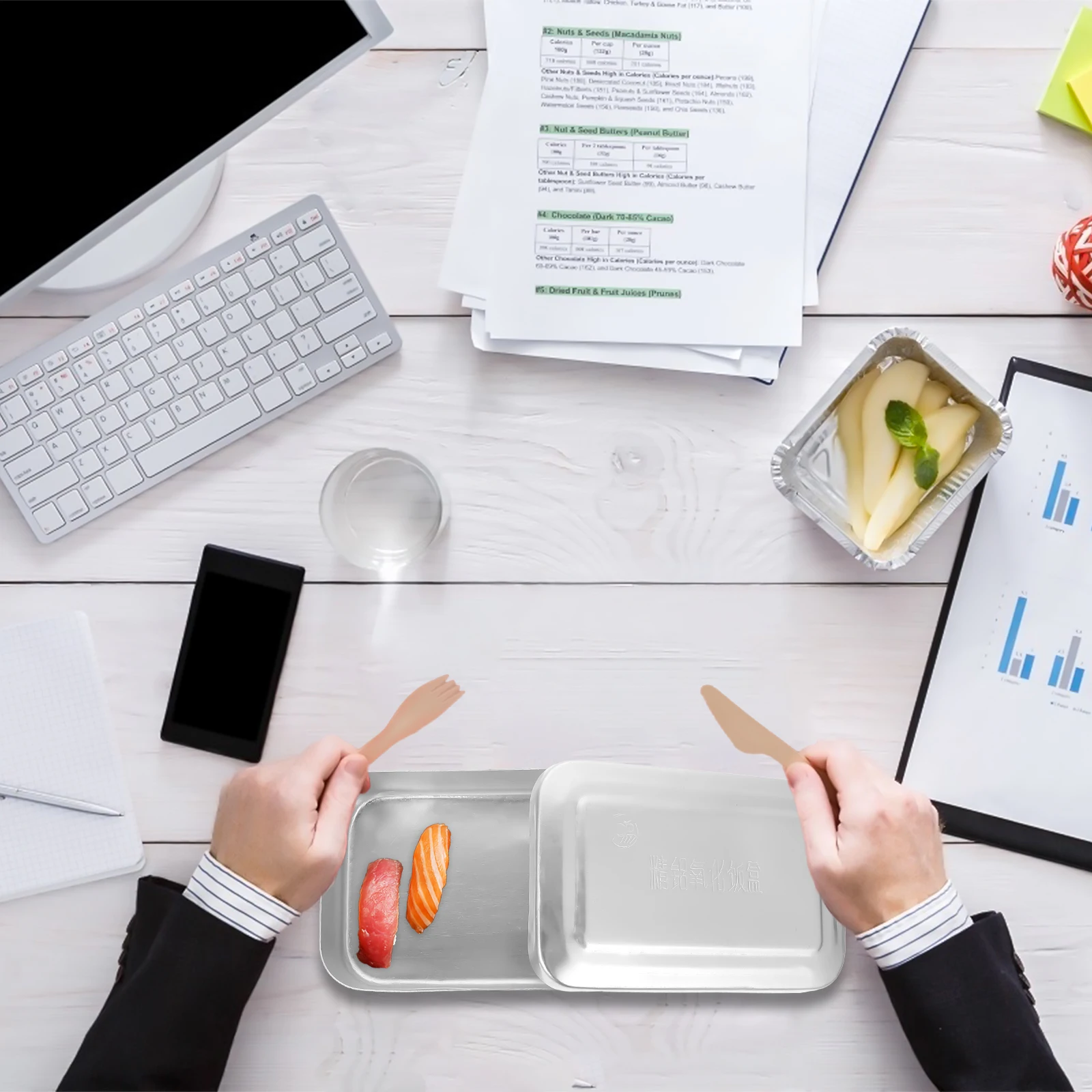 

Aluminum Alloy Lunch Box Sealed Food Container For Camping Outdoor Use Silver Lightweight Foldable Bento Pot Portable