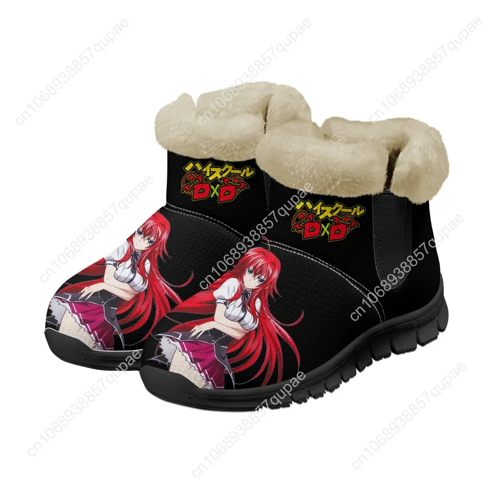 High School DxD Rias Gremory Snow Boots Anime Men Women Teenager Keep Warm Shoes Casual Snow Shoe Plush Soft Couple Custom Shoes