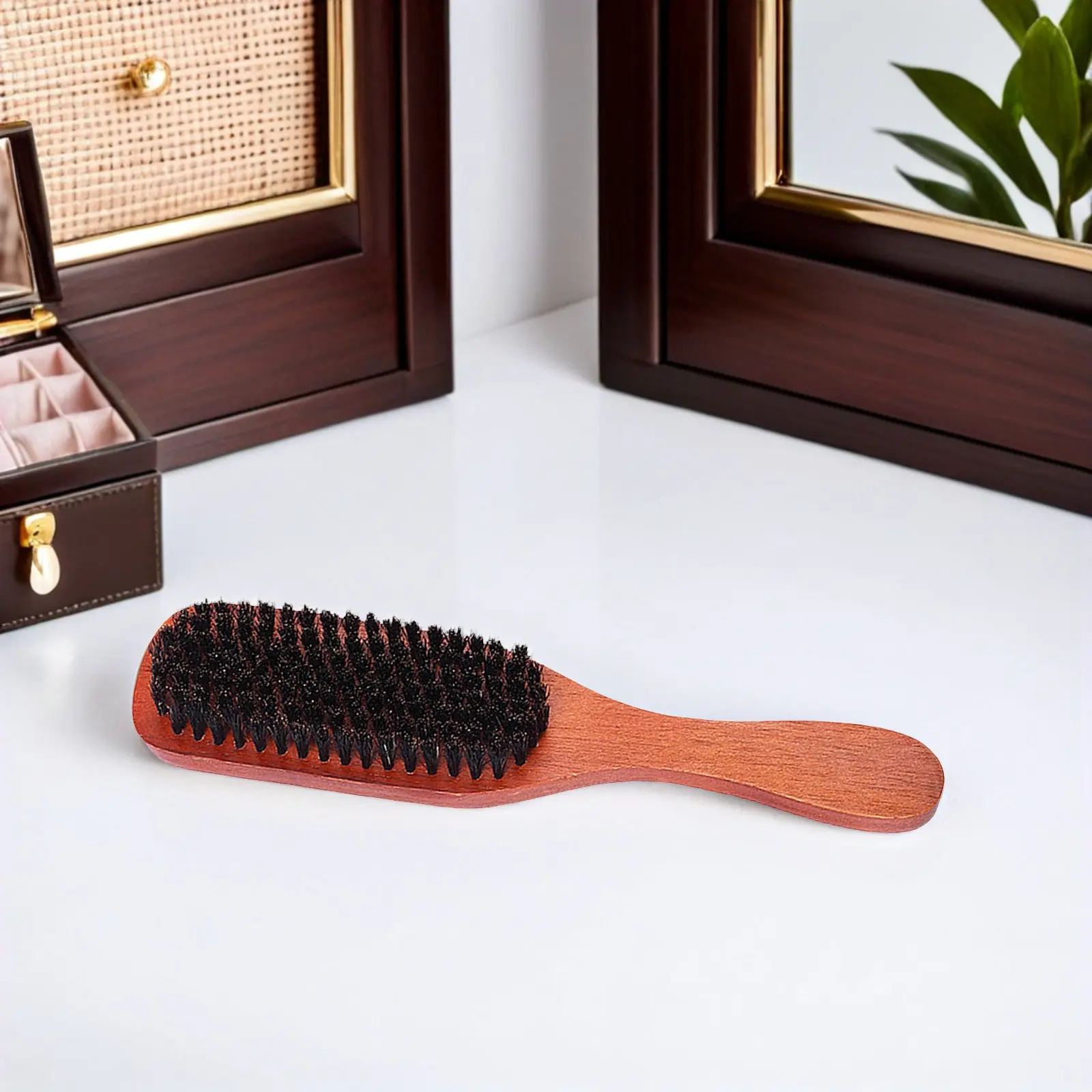 1Pcs Pig Bristle Hair Brush Premium Wooden Handle Gentle Detangler Bristle Comb for Hairdressing Styling Massage Dust Removal