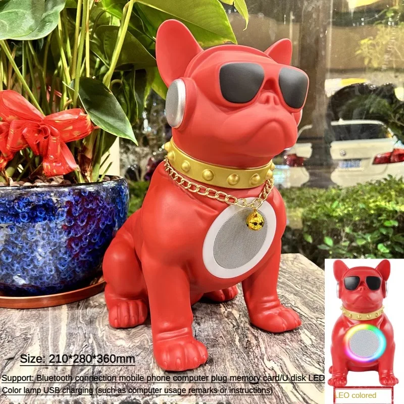 Speaker Bluetooth portabel luar ruangan dengan tampilan mirip anjing nirkabel dan lampu warna-warni 8 inci