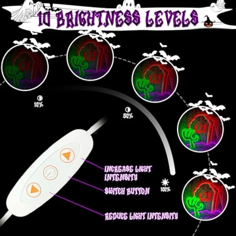 هالوين الرعب R.I.P النيون قابل للتعديل LED ضوء النيون للحزب ديكور غرفة نوم غرفة المعيشة هالوين ديكور علامة مميزة الأيدي L