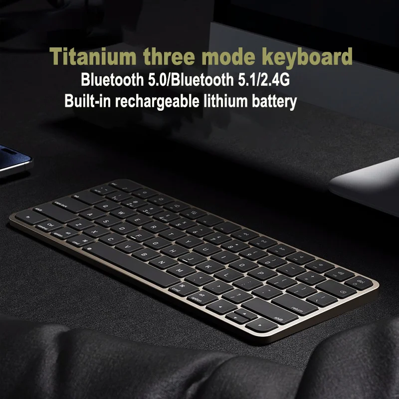 

Bluetooth5.0/5.1+2.4G Tri-Mode Wireless Keyboard Ultrathin Mute Office Bluetooth Keyboard Suitable for Xiaomi Computers Tablets