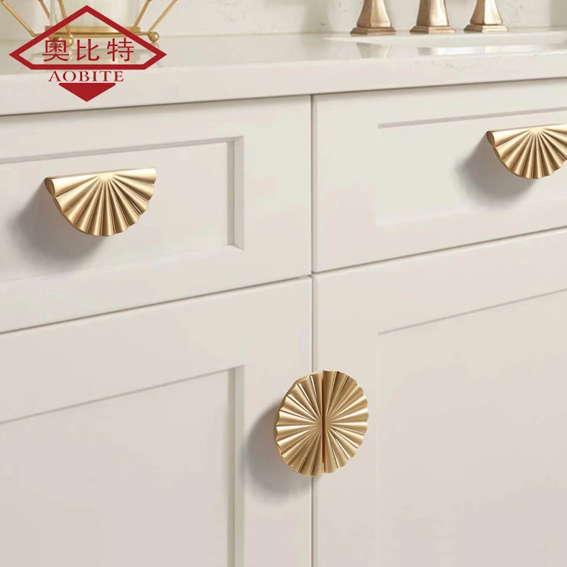 AOBT Flower Dressers Cabinet Handles Gold Wardrobe Door Knobs Pulls for Furniture Kitchen Storage Cupboard Closet Drawer Home 64