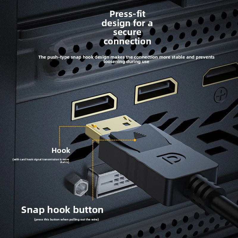 Jinghua الشركة المصنعة Dp إلى Hdmi كابل 4K * 2K تحويل كابل المضيف متصل بشاشة تلفزيون الكمبيوتر DP إلى كابل HDMI